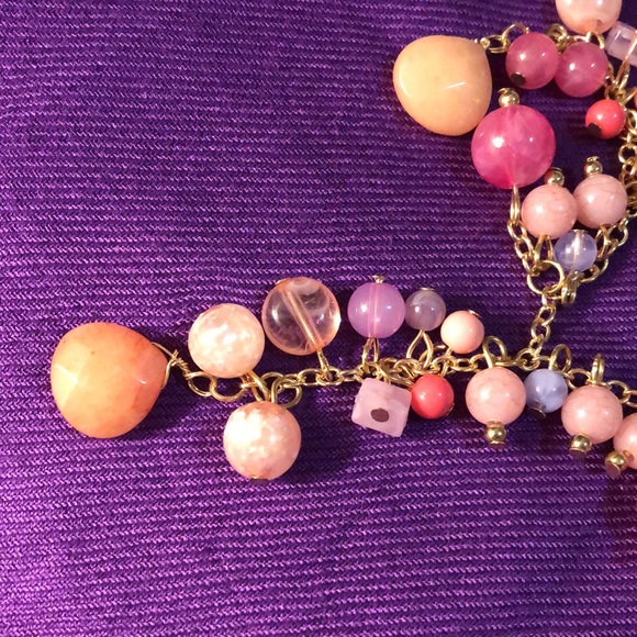 Erica Lyons Gold tone beaded statement necklace and fishhook dangling earrings - Picture 6 of 7